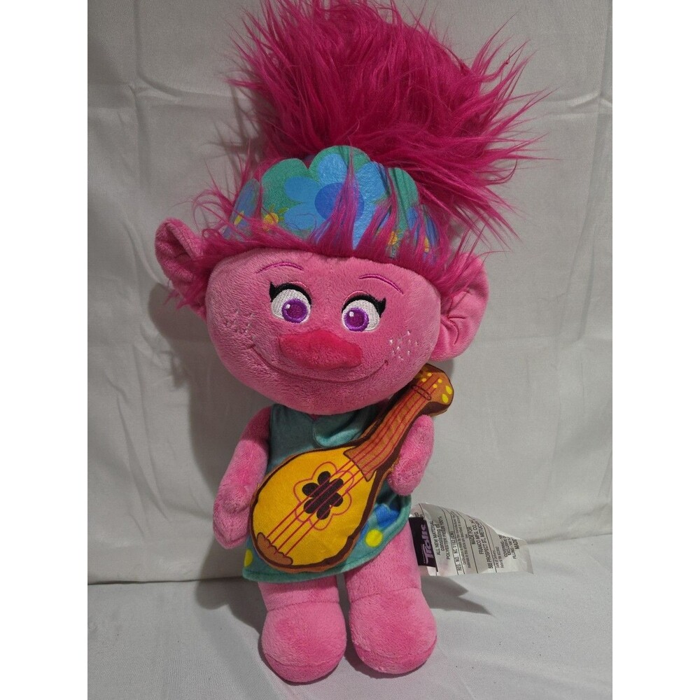 DreamWorks Trolls World Tour Poppy 21" Pillow PC091T, Soft Ukulele Poppy Doll